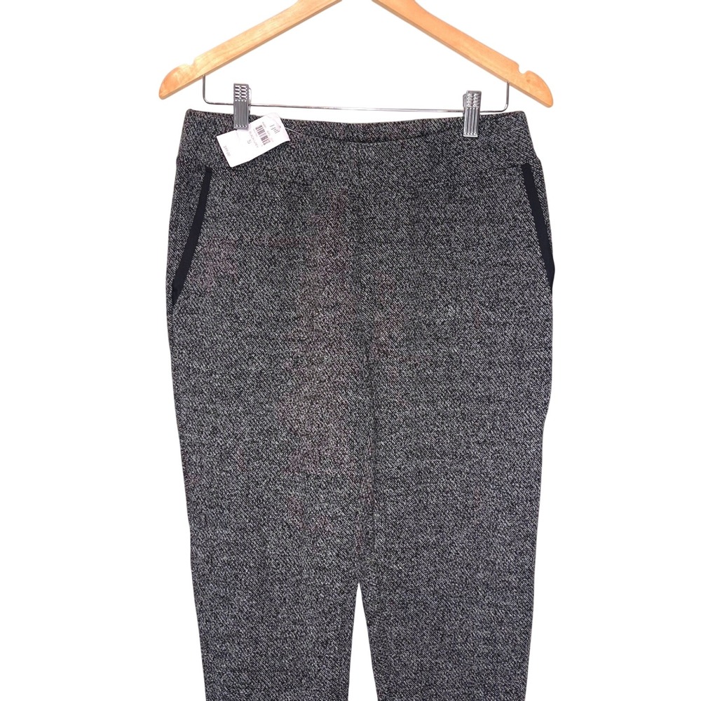 NEW J Jill Fit Black Gray Tweed Cuffed Ankle‎ Pants Stretchy Women's Size Small